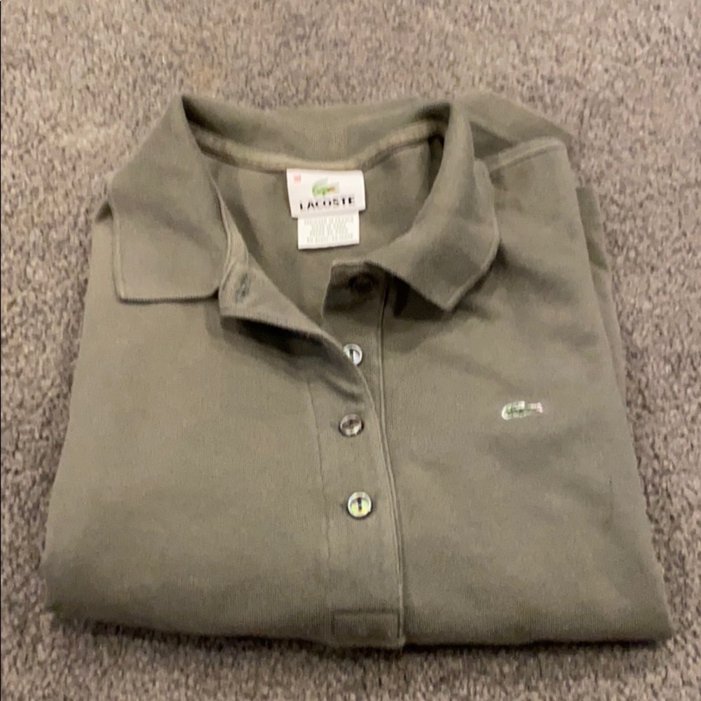 Lacoste long sleeve green shirt